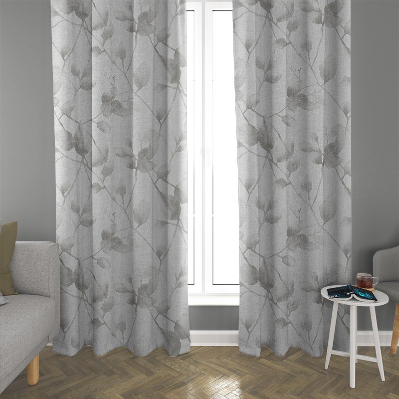 Solandra Smoke Fabric For Curtain Rails, Patterned Sheer Curtains Nz